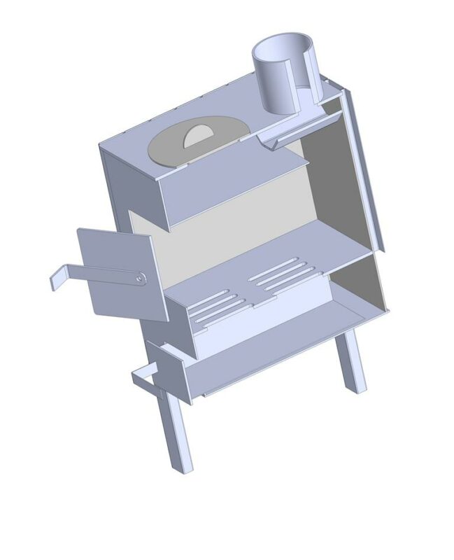 3D модель Печь-буржуйка 393х310х724 мм