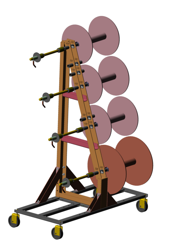 3D модель Стеллаж для хранения и размотки бухт кабеля