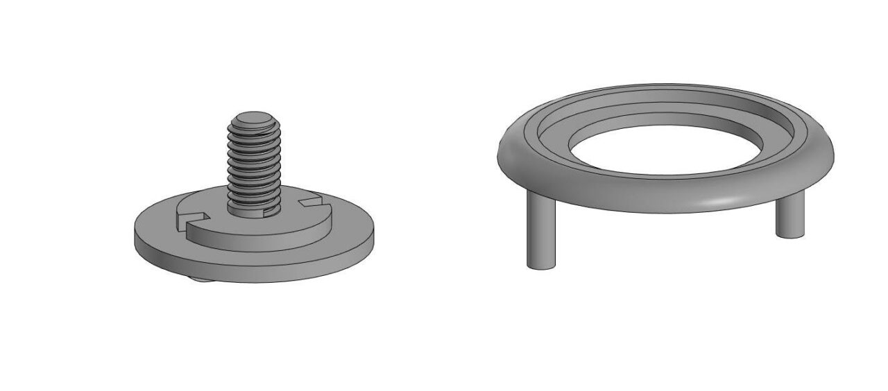 3D модель Болт и шайба для шлема сноубордического