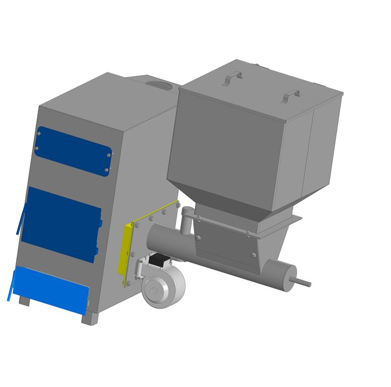 Чертеж Отопительный котел 25 кВт с автоматический подачи твердого топлива