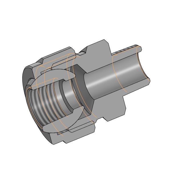 3D модель Шарнир поворотный 36275-3/8х3/8-SS