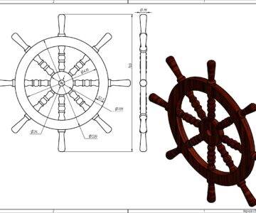 3D модель Штурвал из дерева