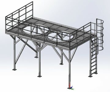 3D модель Эстакада под две емкости с вертикальной лестницей