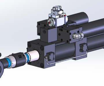 3D модель Гидроцилиндр MTS 250 кН с гидроаккумуляторами