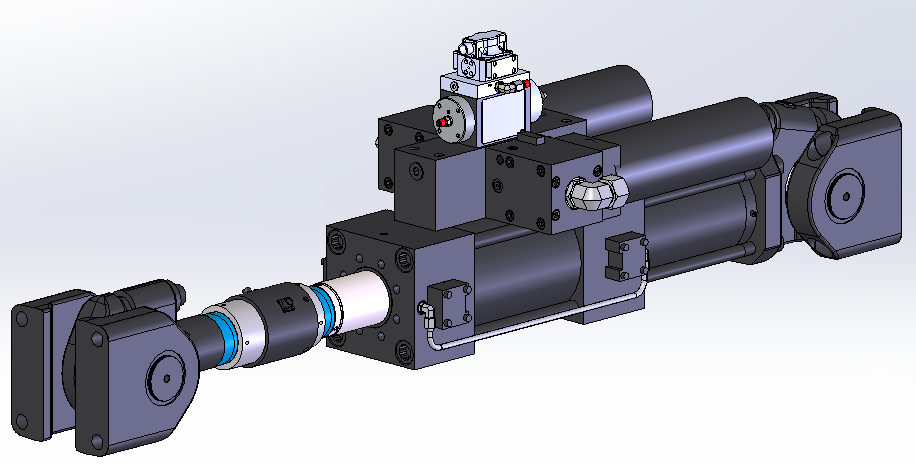 3D модель Гидроцилиндр MTS 250 кН с гидроаккумуляторами