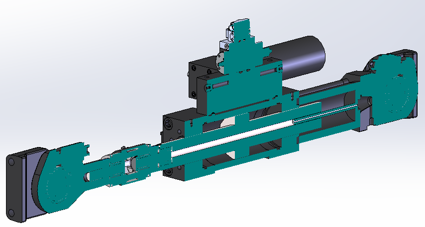 3D модель Гидроцилиндр MTS 250 кН с гидроаккумуляторами