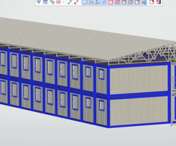 3D модель Модель модульного здания  14590 мм на 49000 мм
