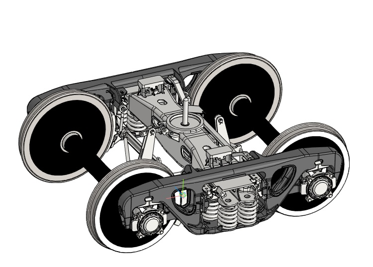 3D модель Тележка двухосная мод. 18-9801 грузового подвижного состава