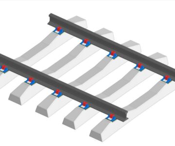 3D модель Участок железнодорожного пути на скреплениях КБ-65