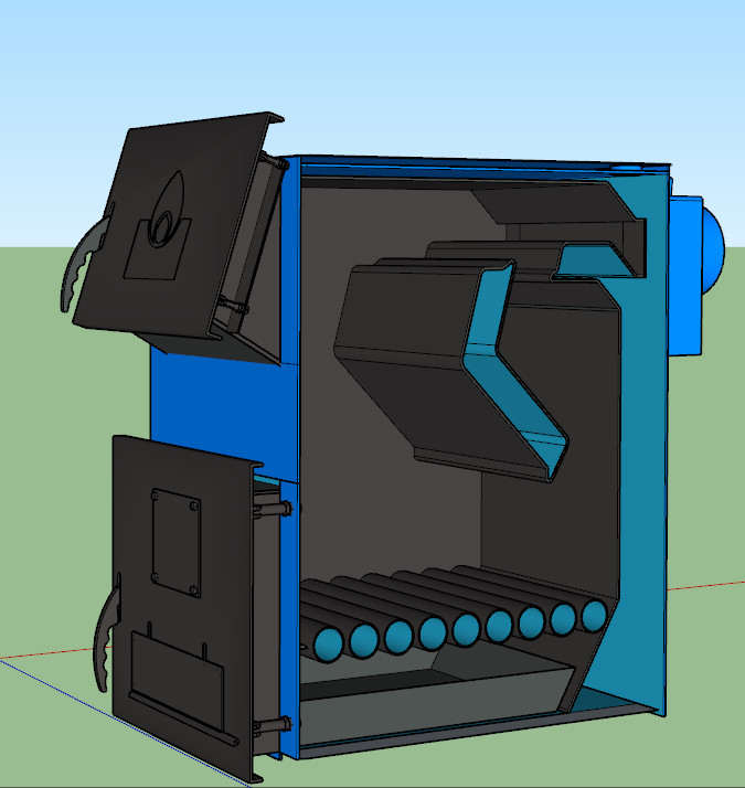 3D модель Котёл длительного горения 30кВт