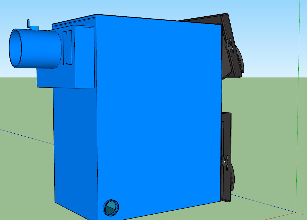 3D модель Котёл длительного горения 30кВт