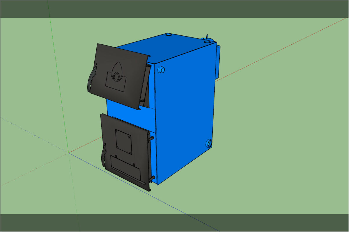 3D модель Котёл длительного горения 30кВт