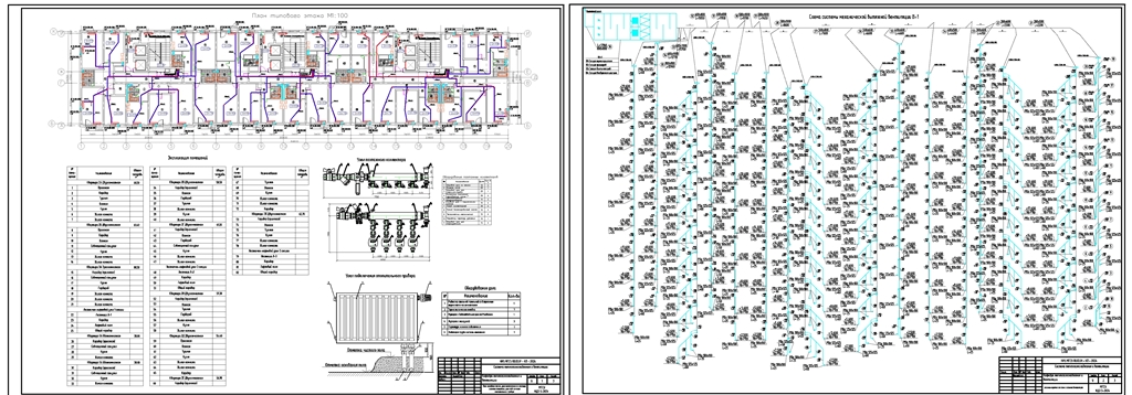 Чертеж Системы теплогазоснабжения и вентиляции 10-ти этажного жилого дома в г. Екатеринбург