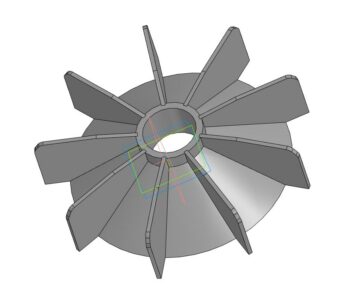 3D модель Крыльчатка для двигателя 7.5 кВт вал 38 мм