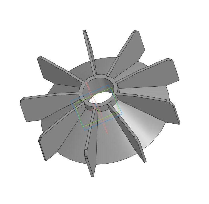 3D модель Крыльчатка для двигателя 7.5 кВт вал 38 мм