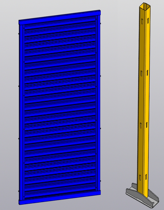 3D модель Компоненты ограждения для установки в цехах.