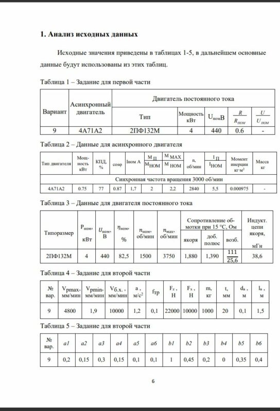 Чертеж Расчёт и построение механических характеристик электродвигателей. Модернизация существующих и разработка новых автоматизированных электроприводов станков, промышленных роботов и других автоматизированных объектов