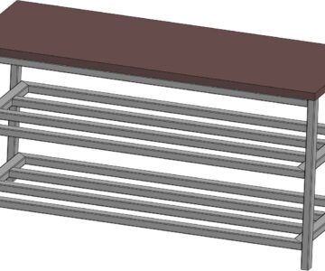 3D модель Обувная этажерка 940х400х470 мм