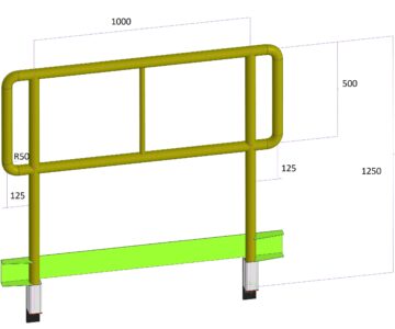 3D модель Ограждение съемное, прямое,  параметрическое