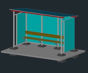 3D модель Остановка 3600х1500х2500(2250) мм