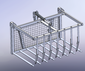 3D модель Вилы гидравлические для захвата сена