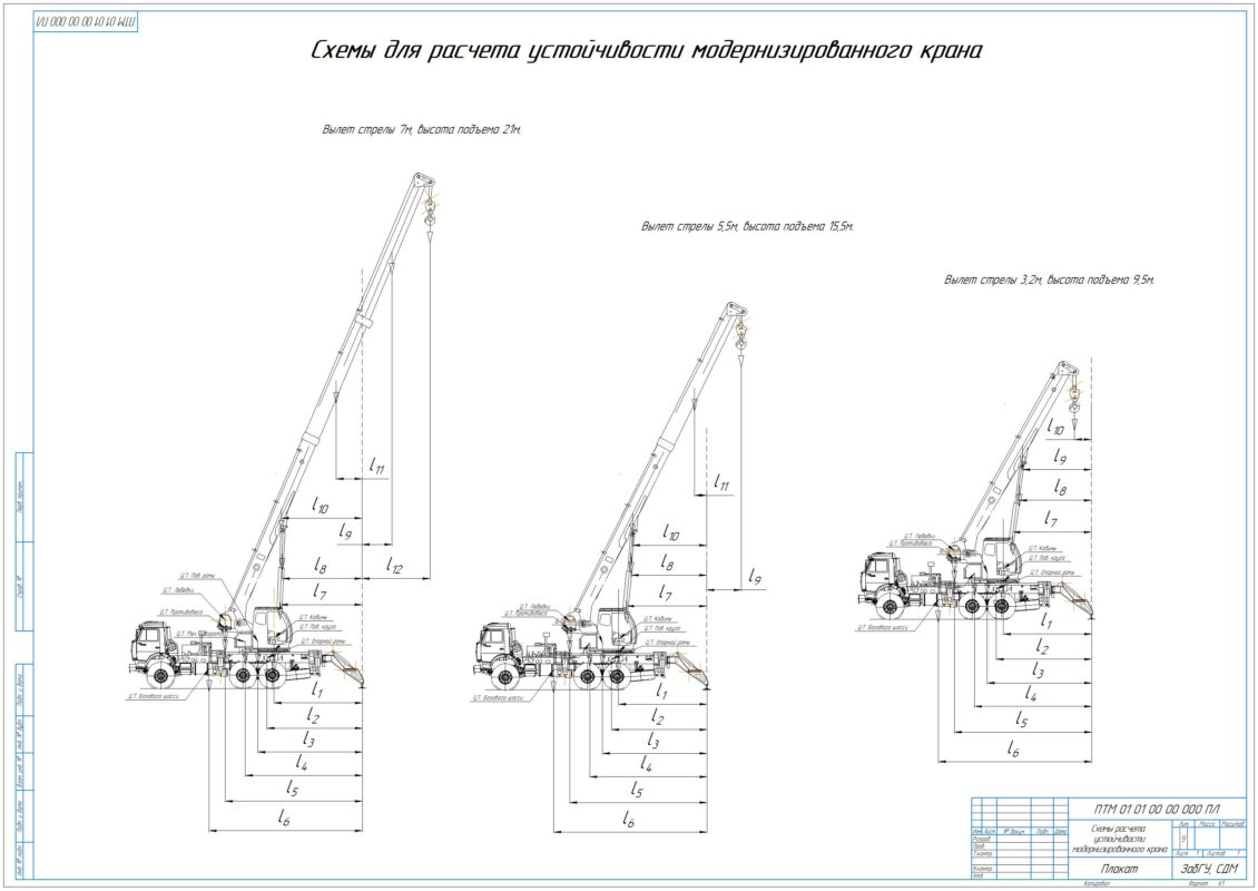 Чертеж Модернизация автомобильного крана КС – 45721 на базе шасси КамАЗ – 43