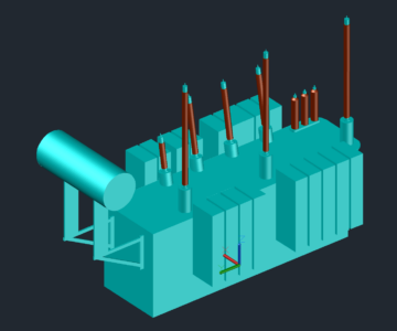 3D модель Трасформатор силовой 330/132/33 кВ, 150/150/50 МВА