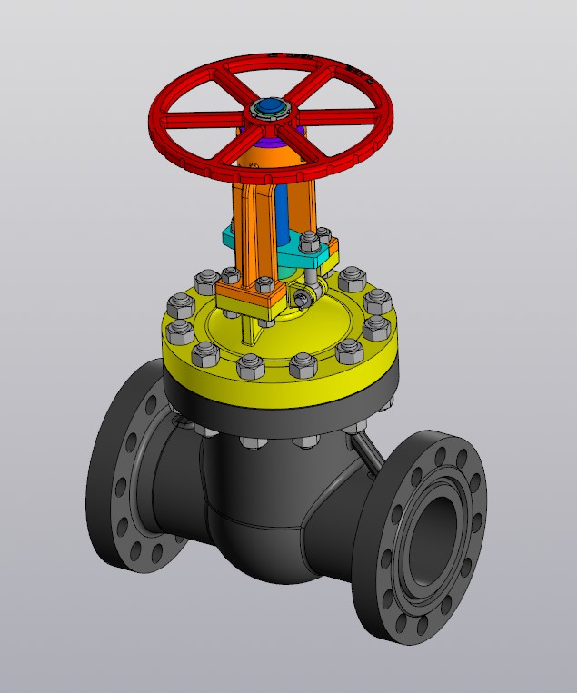 3D модель Задвижка клиновая стальная Ду150 Ру160