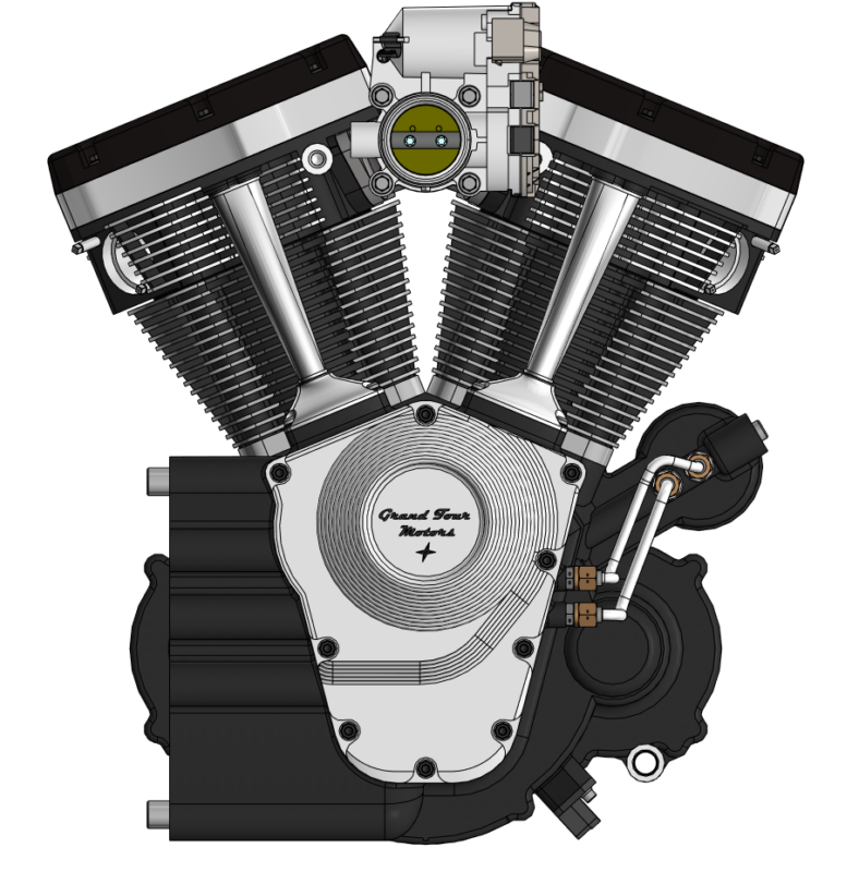 3D модель Поршневой двигатель схемы V-Twin