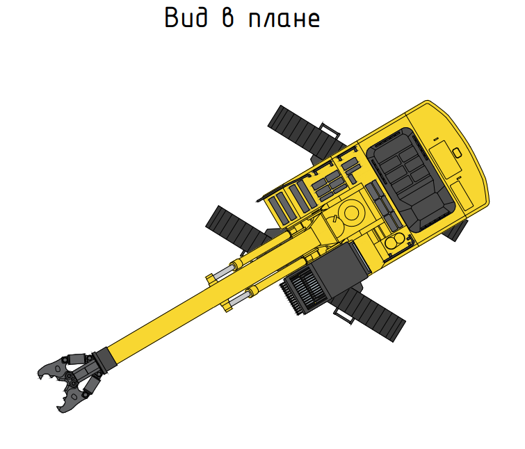 Чертеж Динамический блок экскаватора Komatsu PC390HRD-11