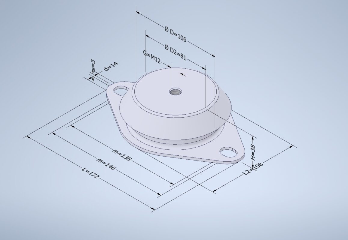 3D модель Виброопора EPC 04-60