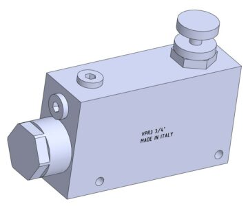 3D модель Регулятор расхода трехлинейный VPR 3/4