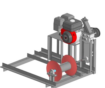 3D модель Мото-лебёдка бензиновая для вспашки, окучивания и посадки.