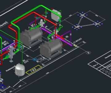 3D модель Компоновочный план котельной 400кВт