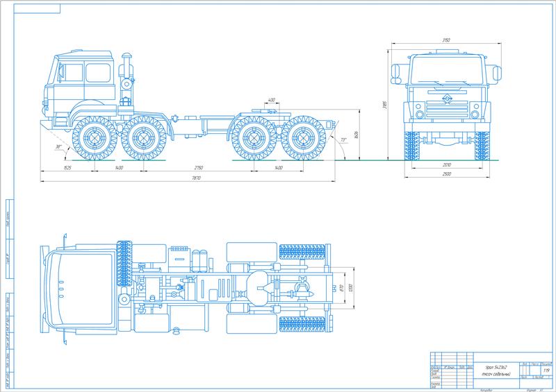 Чертеж Габаритный чертеж Урал 542362