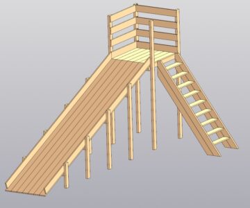 3D модель Горка деревянная 5750х2700х3000