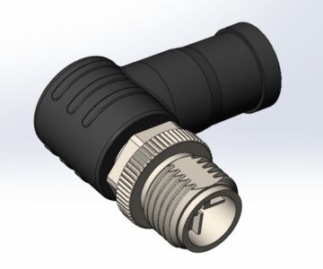 3D модель Коннектор M12 X-Code угловой (Ethernet)