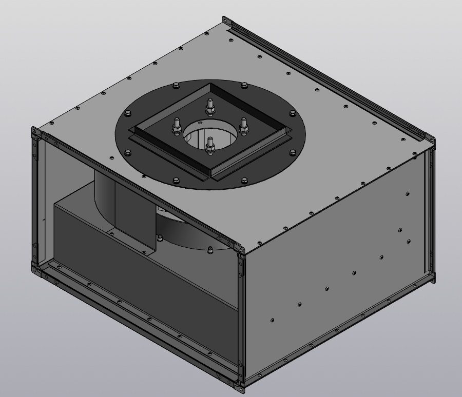 3D модель Канальный вентилятор 740х400х670 мм