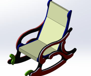 3D модель Кресло-качалка 1000х570х1000 мм