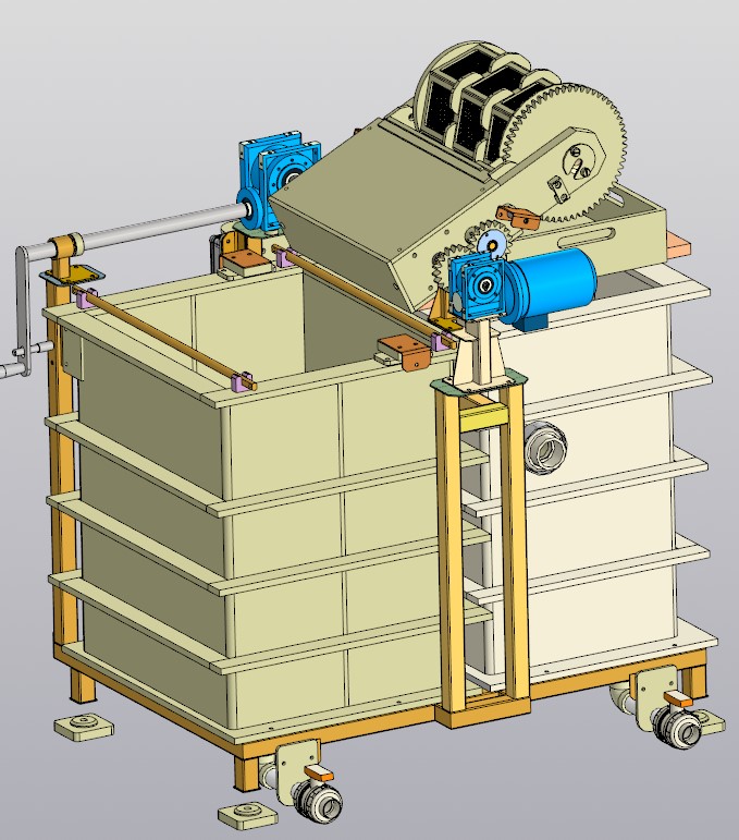 3D модель Барабанная установка гальванопокрытия с перегружным барабаном
