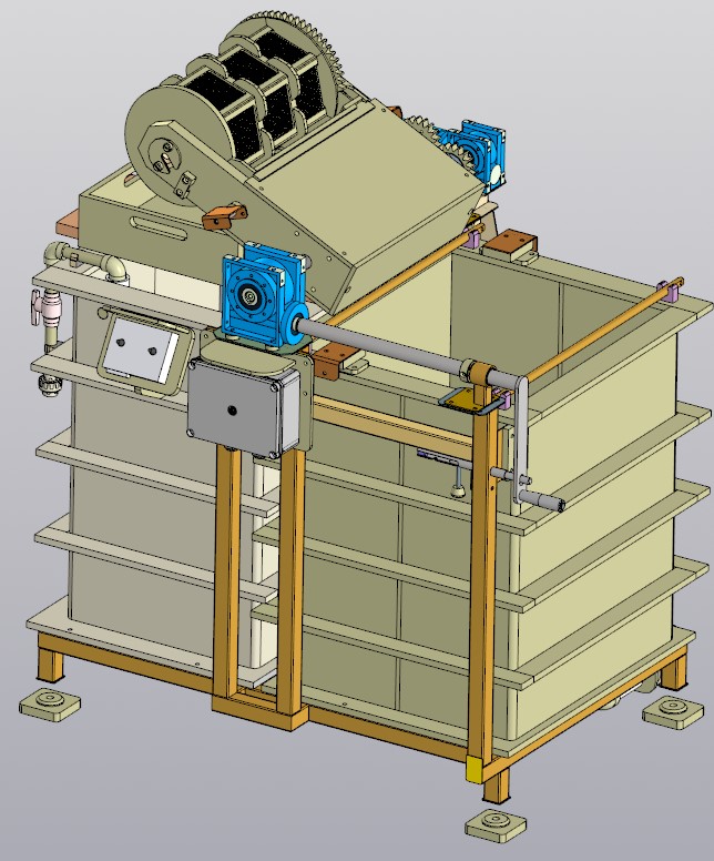 3D модель Барабанная установка гальванопокрытия с перегружным барабаном