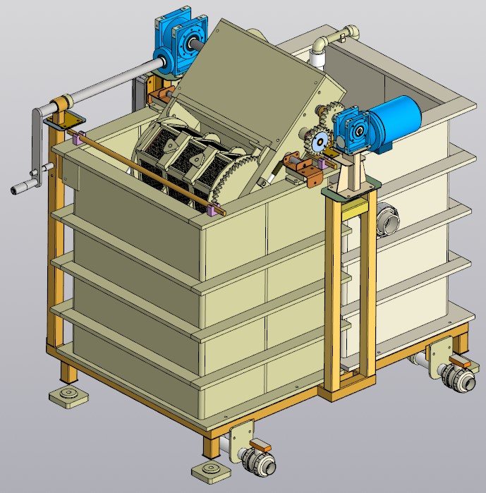 3D модель Барабанная установка гальванопокрытия с перегружным барабаном
