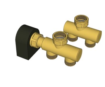 3D модель Трехходовой клапан THERMEX dLine U с электроприводом 3/4" (Ду20) PN10