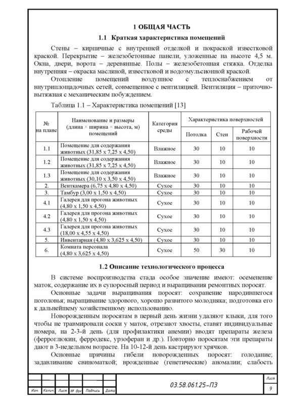 Чертеж Проект осветительной установки свинарника на 120 голов для выращивания поросят