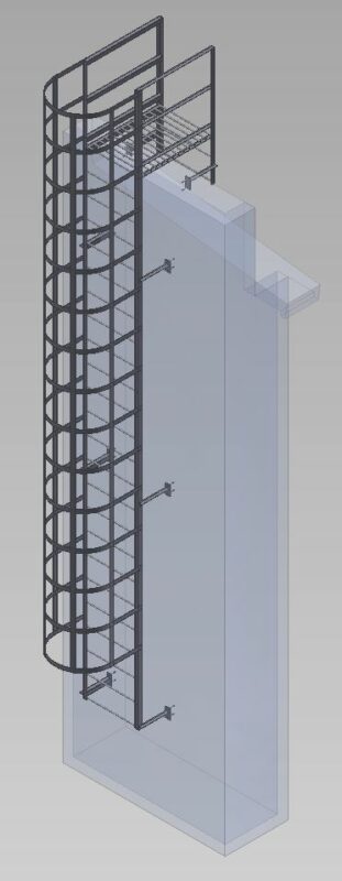 3D модель Пожарная лестница на крышу 8000 мм