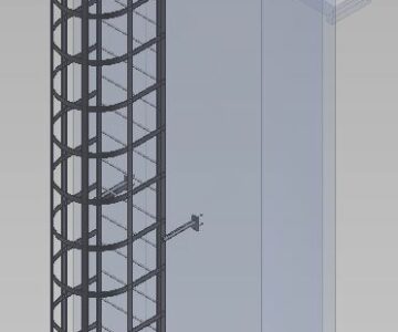 3D модель Пожарная лестница на крышу 8000 мм