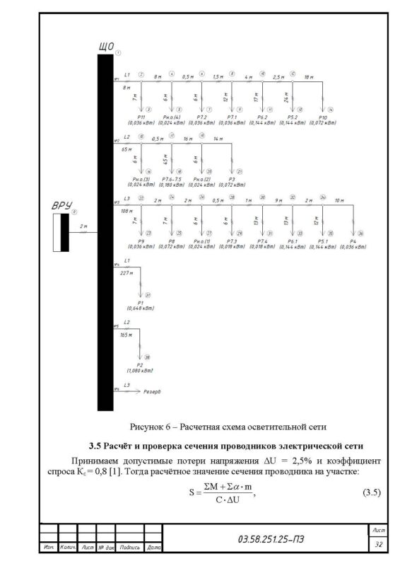 Чертеж Проект осветительной установки свинарника для холостых и супоросных ремонтных маток на 200 мест