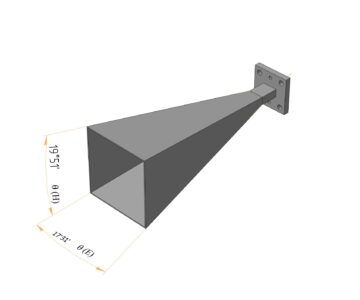 3D модель 8 мм рупорная антенна пирамидального типа