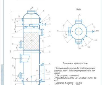 Чертеж Расчет и проектирование абсорбера для угарного газа
