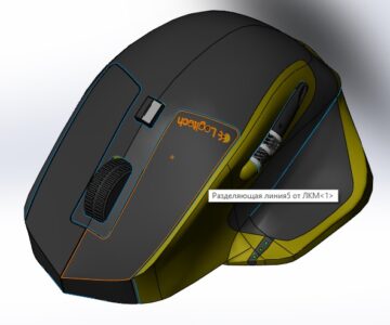 3D модель Мышь компьютерная с подложкой для большого пальца